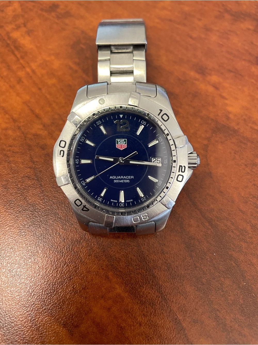 Tag Heuer Aquaracer Stainless Steel Watch with Blue Dial